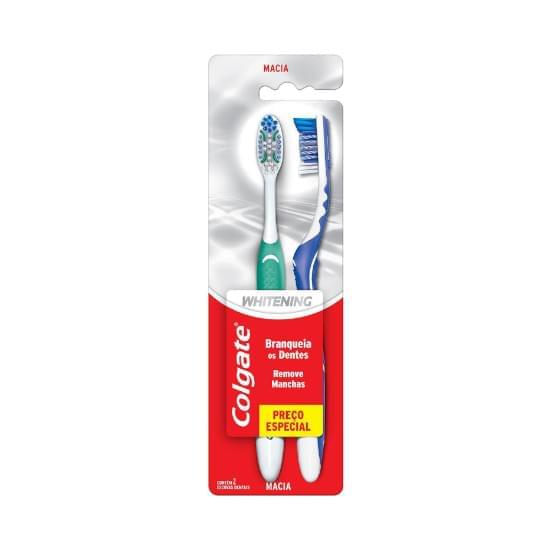 Imagem de Escova de dente para clareamento colgate whitening 2 unid preço especial