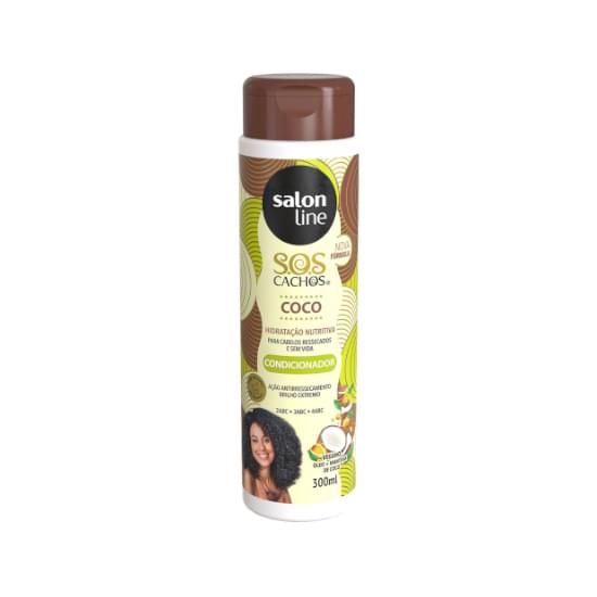 Imagem de Condicionador de cabelos  sos cachos coco 300ml -salon line