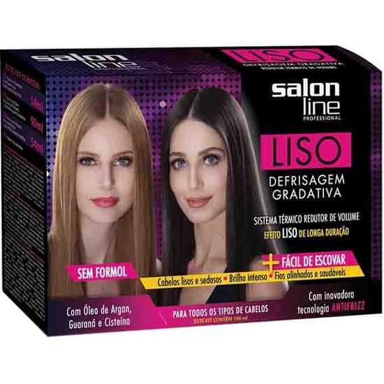 Imagem de Kit defrisagem gradativa salon line liso escova