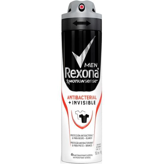 Imagem de Desodorante aerosol masculino rexona antibacterial + invisible 87g