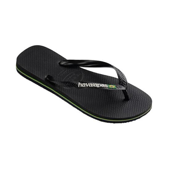 Imagem de Sandália havaianas unissex brasil logo preto e preto 41/42