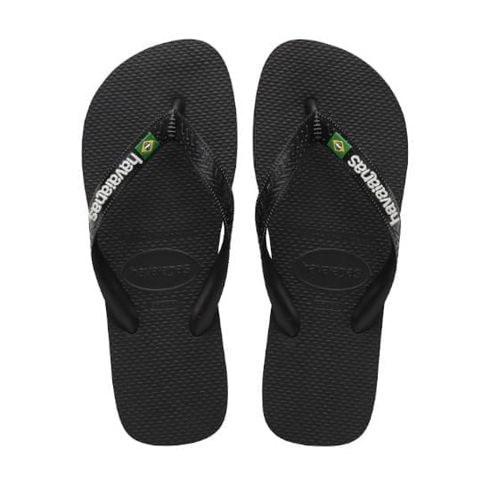 Imagem de Sandália havaianas unissex brasil logo preto e preto 39/40