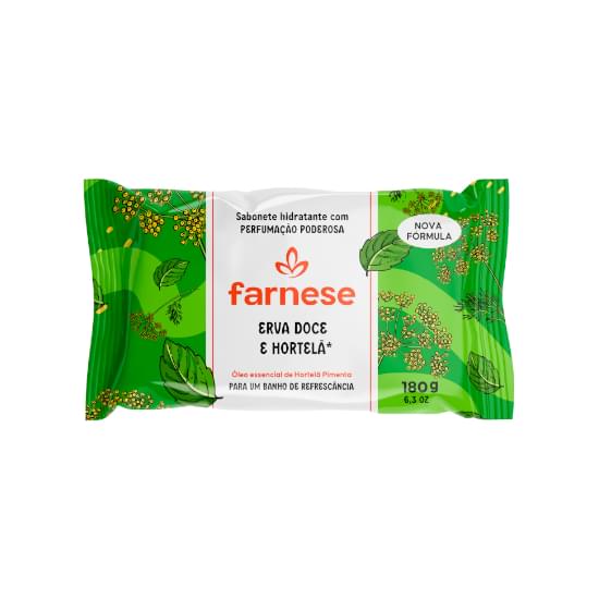 Imagem de Sabonete barra hidratante erva-doce e hortelã farnese flow pack 180g