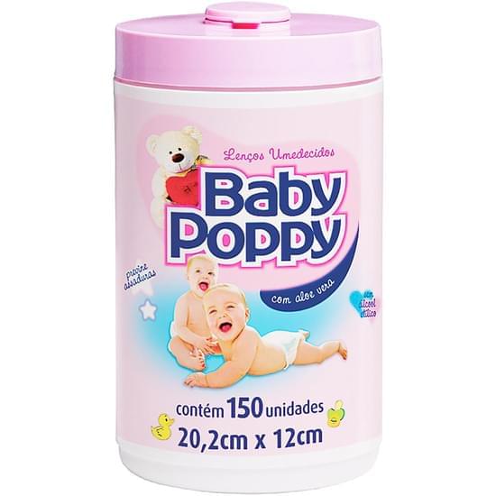 Imagem de Lenço umedecido baby poppy pote rosa | com 150 unidades