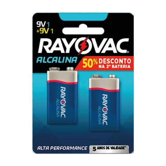 Imagem de Bateria alcalina 9v rayovac | com 2 unidades 50% de desconto