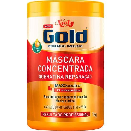 Imagem de Creme para tratamento niely gold reconstrução potente queratina-v + extrato de bambu 1kg