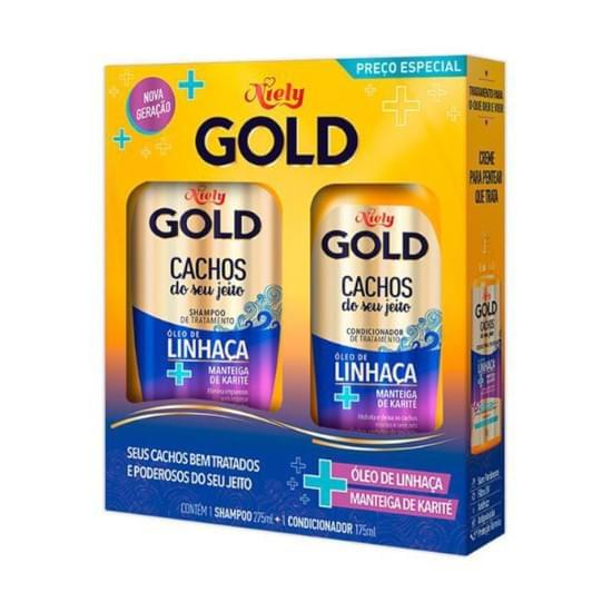 Imagem de Kit niely gold cachos shampoo 300ml e condicionador 200ml