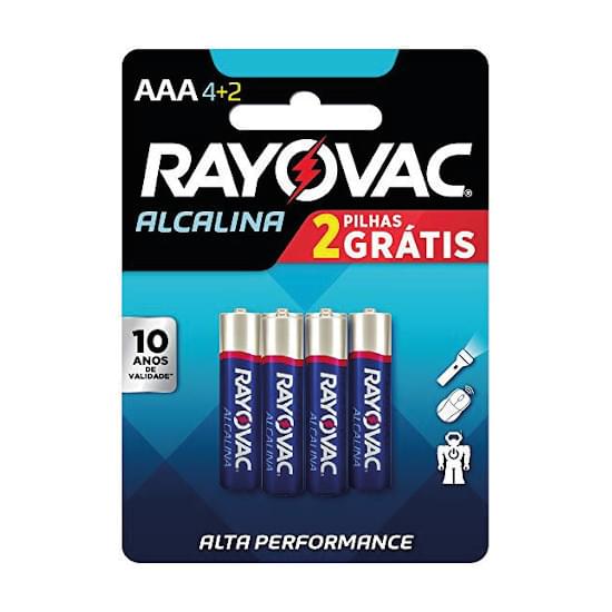 Imagem de Pilha rayovac alcalina aaa palito leve 6 pague 4 unidades