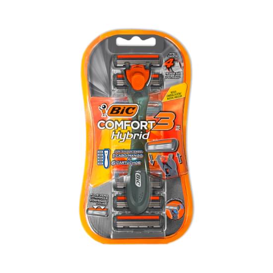 Imagem de Aparelho de barbear bic comfort 3 hybrid + 6 cargas