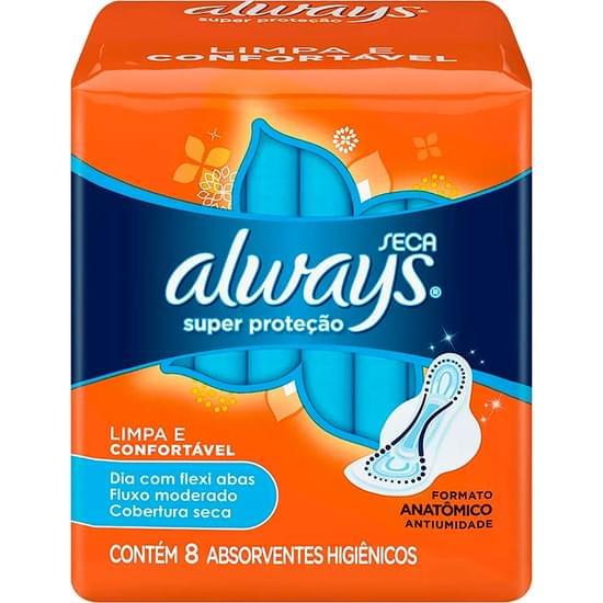 Imagem de Absorvente diário always com abas super proteção seca | com 8 unidades