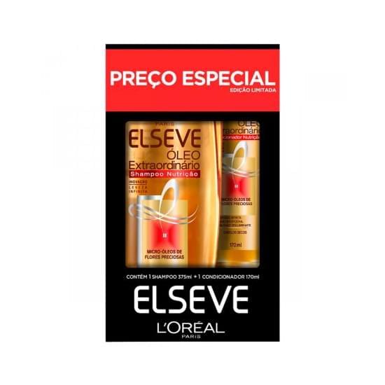 Imagem de Kit elseve óleo extra nutrição shampoo 375ml + condicionador 170ml