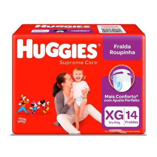 Imagem de Fralda infantil huggies roupinha supreme care tamanho xg jumbo | com 14 unidades