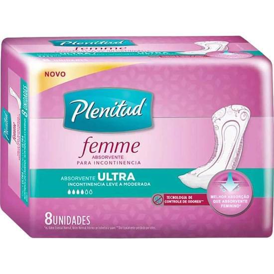 Imagem de Absorvente geriátrico plenitud femme ultra | com 8 unidades