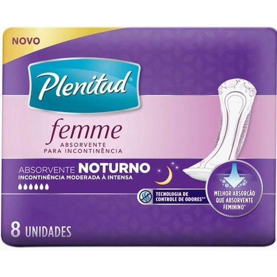 Imagem de Absorvente geriátrico plenitud femme noturno | com 8 unidades