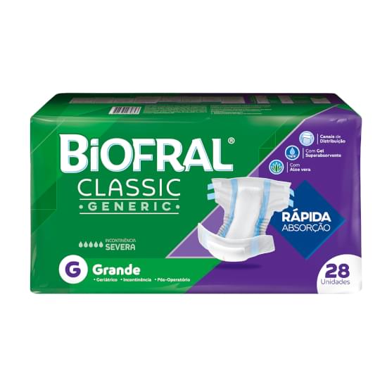 Imagem de Fralda geriatrica biofral classic g 28 unidades