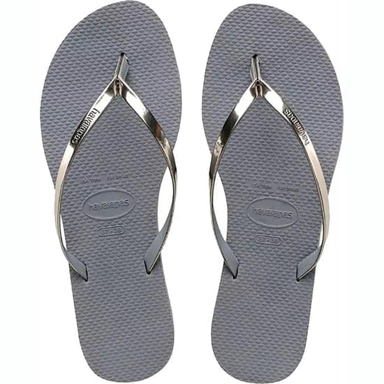 Imagem de Sandália havaianas feminina you metallic cinza aço 39/40