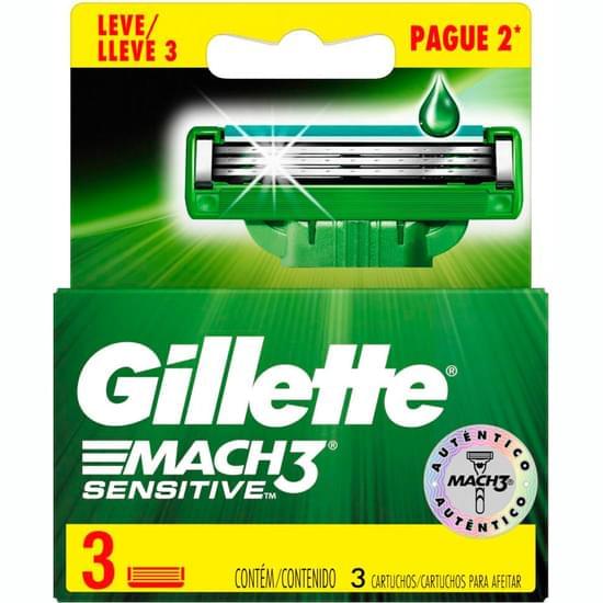 Imagem de Carga para aparelho de barbear gillette mach 3 sensitive leve 3 pague 2 unidades