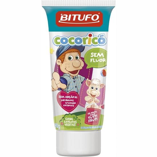 Imagem de Gel dental infantil bitufo cocoricó sem flúor tutti frutti 90g