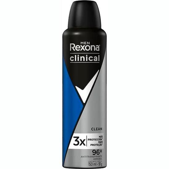 Imagem de Desodorante rexona aerosol antitranspirante - masculino clinical clean