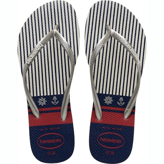 Imagem de Sandália havaianas feminina slim nautical branco e prata 37/38