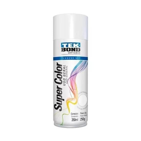 Imagem de Tinta spray super color branco brilhante uso geral 350ml tekbond