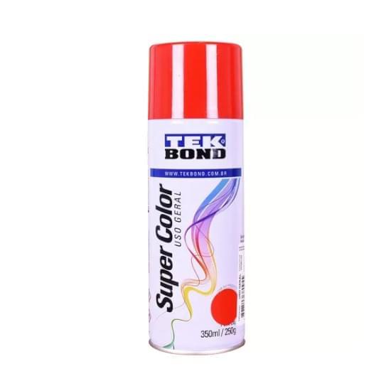 Imagem de Tinta spray super color vermelho uso geral com 350ml tekbond