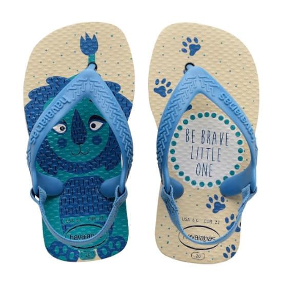 Imagem de Sandália havaianas baby pets bege palha/azul 25/6