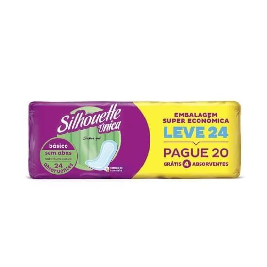 Imagem de Absorvente diário silhouette única sem abas super gel suave leve 24 pague 20 unidades