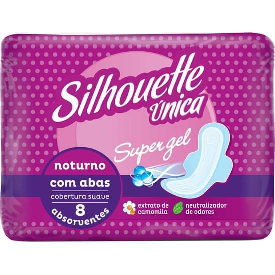 Imagem de Absorvente noturno silhouette única com abas super gel suave | com 8 unidades