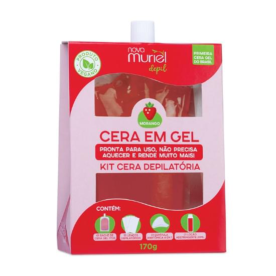 Imagem de Muriel kit cera depila gel morango 170g