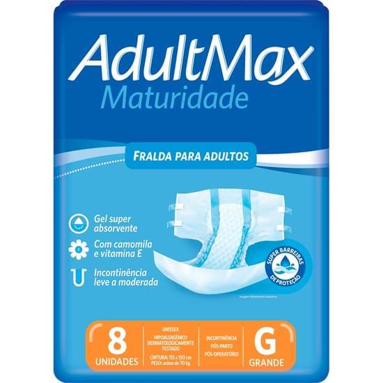 Imagem de Fralda geriátrica adultmax maturidade tamanho g | com 8 unidades