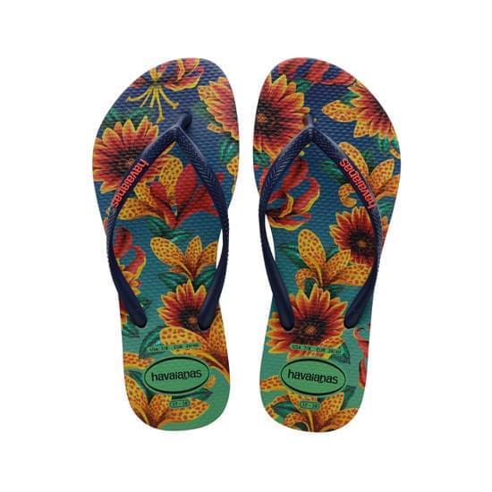 Imagem de Sandália havaianas feminina slim floral marinho/marinho 35/36