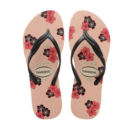 Imagem de Sandalia havaiana feminina fantasia romantica bege palha/preto 37/38