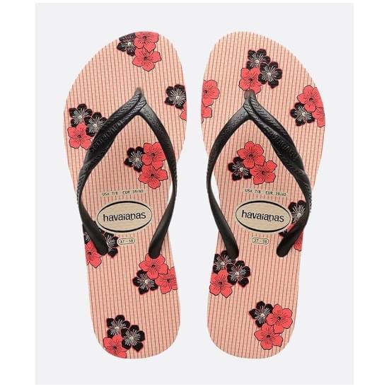 Imagem de Sandalia havaiana feminina fantasia romantica bege palha/preto 39/40