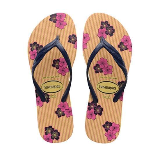 Imagem de Sandalia havaiana feminina fantasia romantica bege palha/preto 33/34