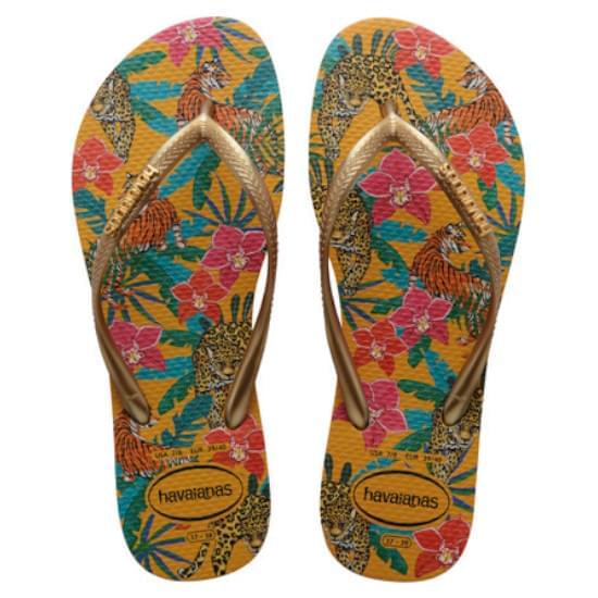 Imagem de Sandalia havaianas feminina slim tropical mostarda 33/34