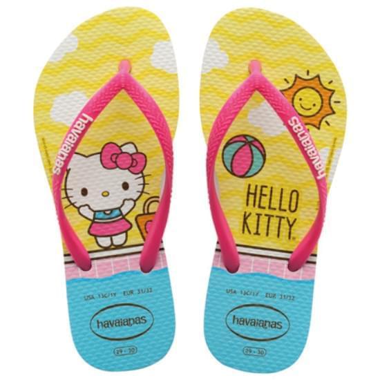 Imagem de Sandalias havaianas kids slim hello kitty branco 23/24