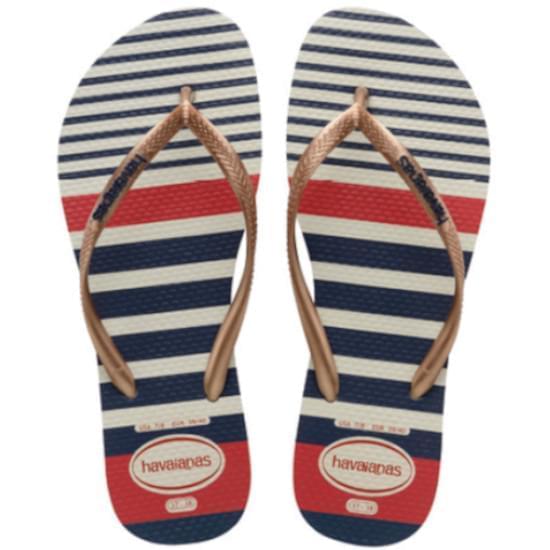 Imagem de Sandália havaianas feminina slim nautical branco/rose gold metalico 37/38