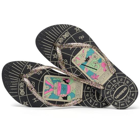 Imagem de Sandalias havaianas feminina slim mysthic preto 33/34