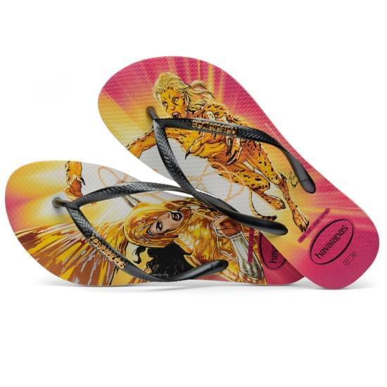 Imagem de Sandalias havaianas femininas slim heroinas bege palha/cinza dark metalico 35/36