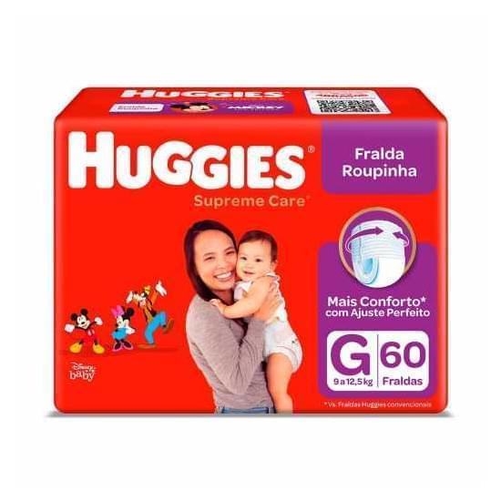 Imagem de Fralda infantil huggies roupinha supreme care tamanho g hiper | com 60 unidades