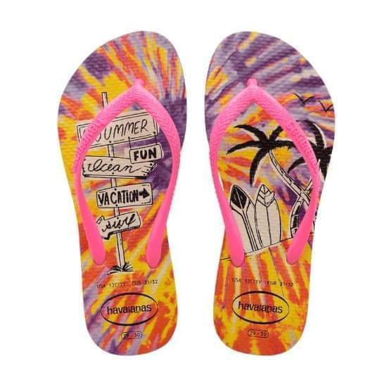 Imagem de Sandália havaianas kids slim fashion amarelo limão 33/34