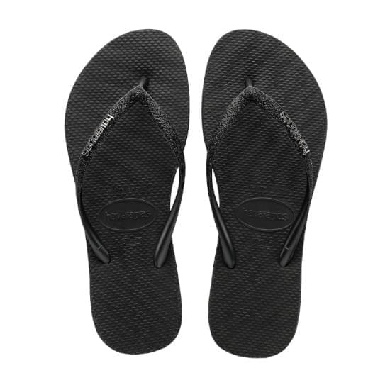 Imagem de Sandália havaianas feminina slim glitter preto/cinza dark metalico 33/34