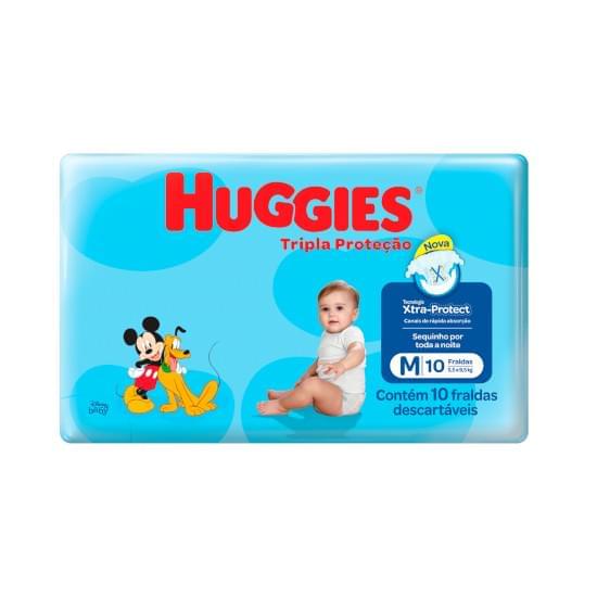 Imagem de Fralda descartável infantil huggies tripla proteção tamanho m | com 10 unidades