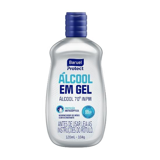 Imagem de Álcool em gel 70% antisséptico baruel protect 120ml