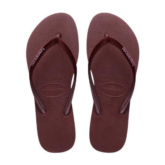 Imagem de Sandália havaianas feminina slim velvet vinho de uva 33/34