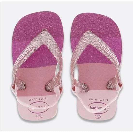 Imagem de Sandália havaianas infantil baby pallete glow candy pink 17/18