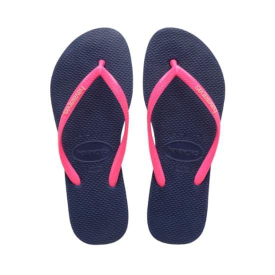 Imagem de Sandalia havaianas feminina slim logo pop-up marinho/maravilha 39/40