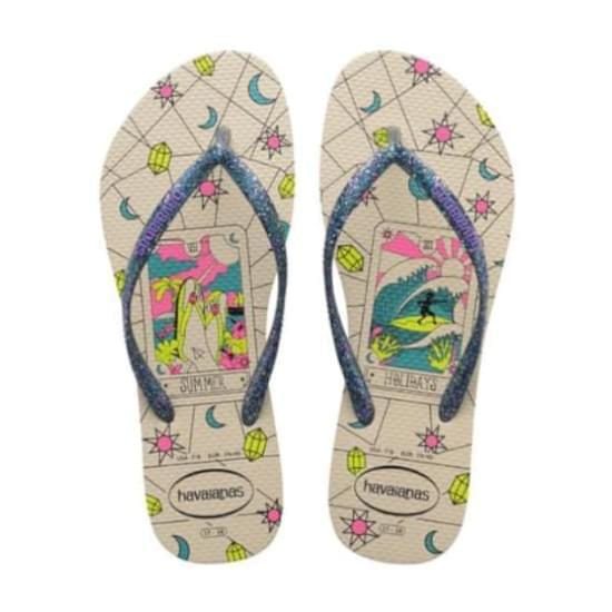 Imagem de Sandalias havaianas feminina slim mysthic bege palha 23/24