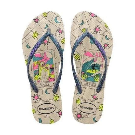 Imagem de Sandalias havaianas feminina slim mysthic bege palha 39/40